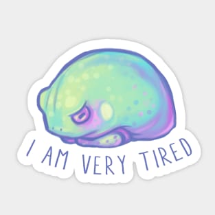 Tired Frog Sticker